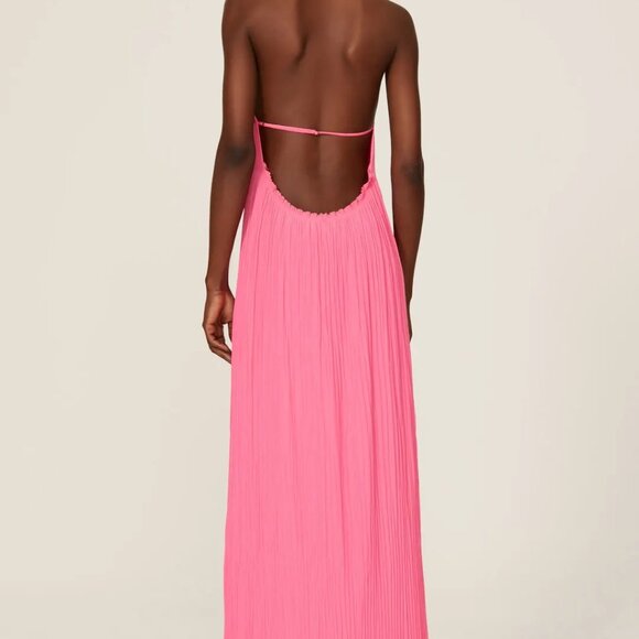 A.L.C Rio Gown, Pink Maxi Halter Low Back Gown, Size 10 - Picture 4 of 10